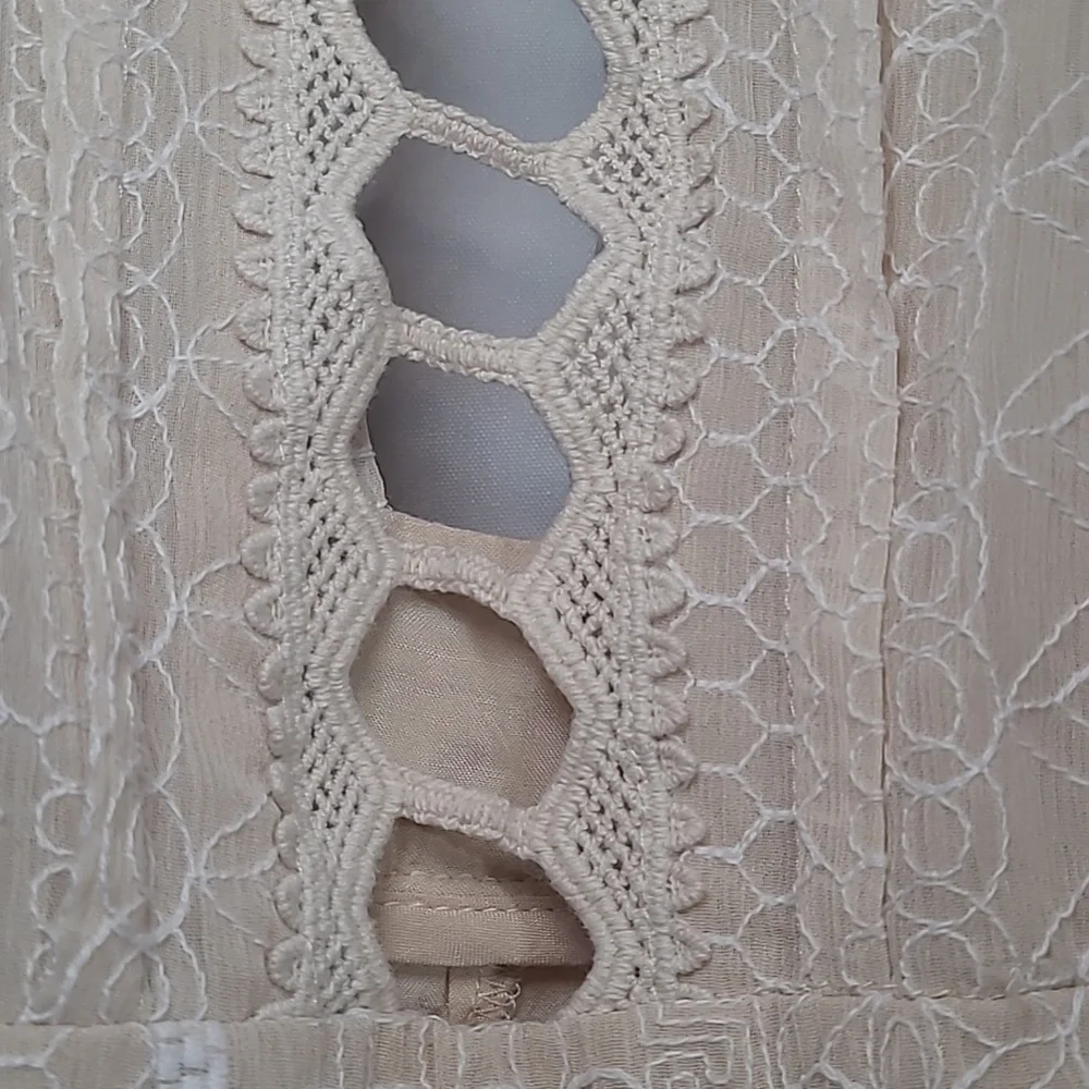 Free People Ivory Crochet Mini Dress - Picture 4 of 12